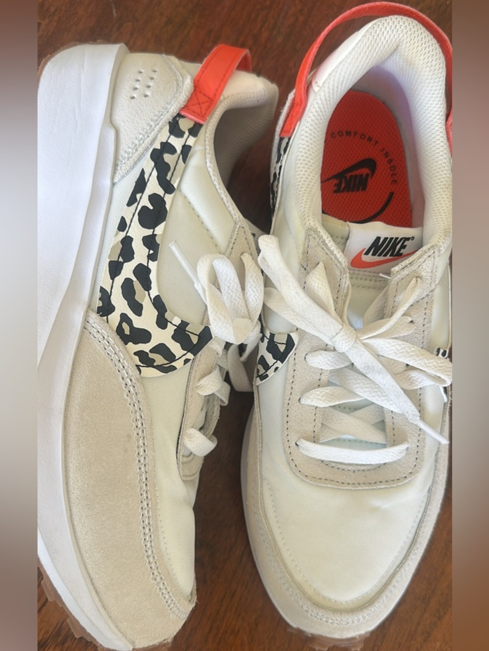 Nike Women's Waffle Debut "White Leopard" - Size 8.5 Excellent Condition